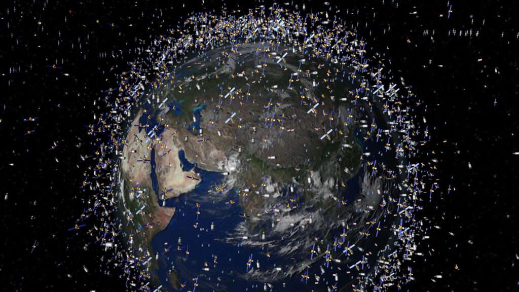 Satelliten im Weltraum Tomorrow's Motion vermeidet Kollisionen im All